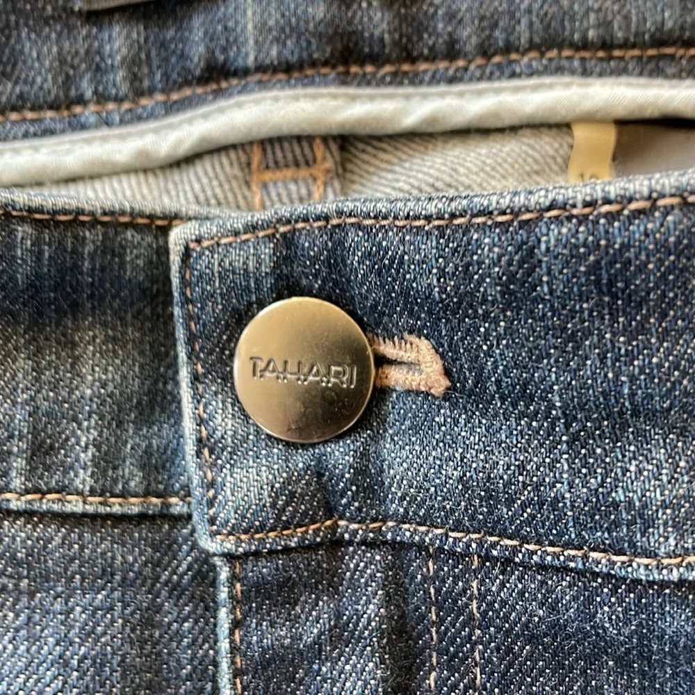 TAHARI Jeans straight leg dark blue Size 10 Roomy - Picture 8 of 13